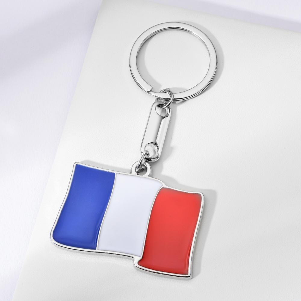 Porte-clés en cuir synthétique, drapeau de la France, république française,  Paris, décor, décembre -  France